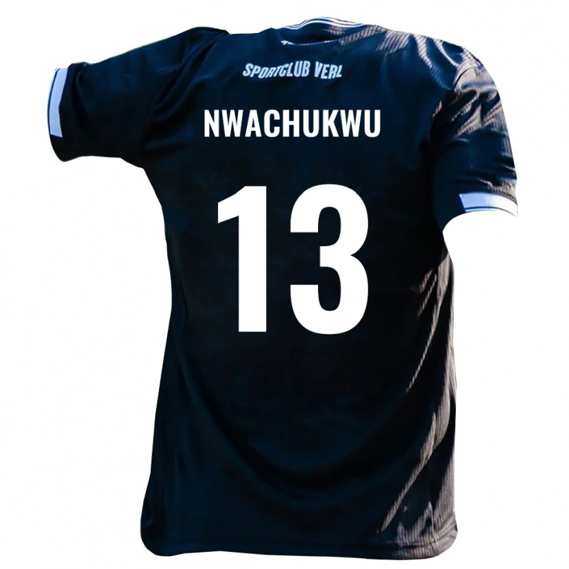 Danxen Hombre Camiseta Isaak Nwachukwu #13 Negro Blanco 2ª Equipación 2025/26 La Camisa