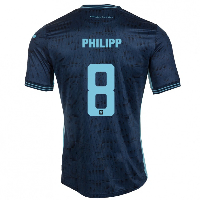 Danxen Hombre Camiseta David Philipp #8 Azul Real 2ª Equipación 2025/26 La Camisa