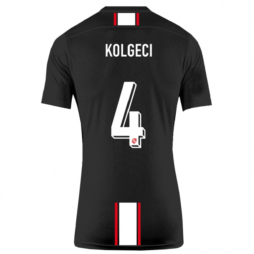 Danxen Hombre Camiseta Besfort Kolgeci #4 Negro Blanco 2ª Equipación 2025/26 La Camisa