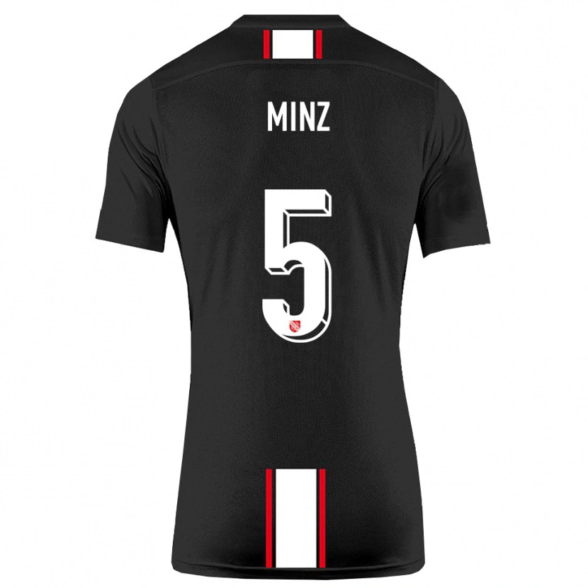 Danxen Hombre Camiseta Dominic Minz #5 Negro Blanco 2ª Equipación 2025/26 La Camisa