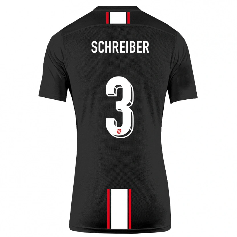 Danxen Hombre Camiseta David Schreiber #3 Negro Blanco 2ª Equipación 2025/26 La Camisa