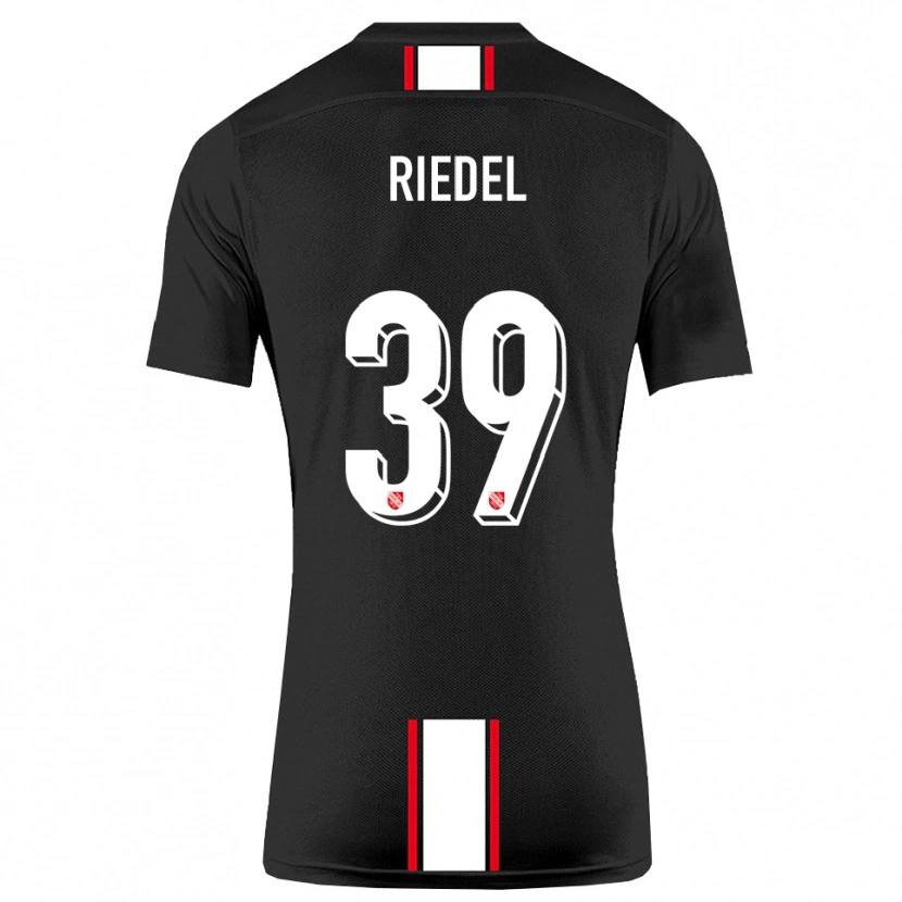 Danxen Hombre Camiseta Florian Riedel #39 Negro Blanco 2ª Equipación 2025/26 La Camisa