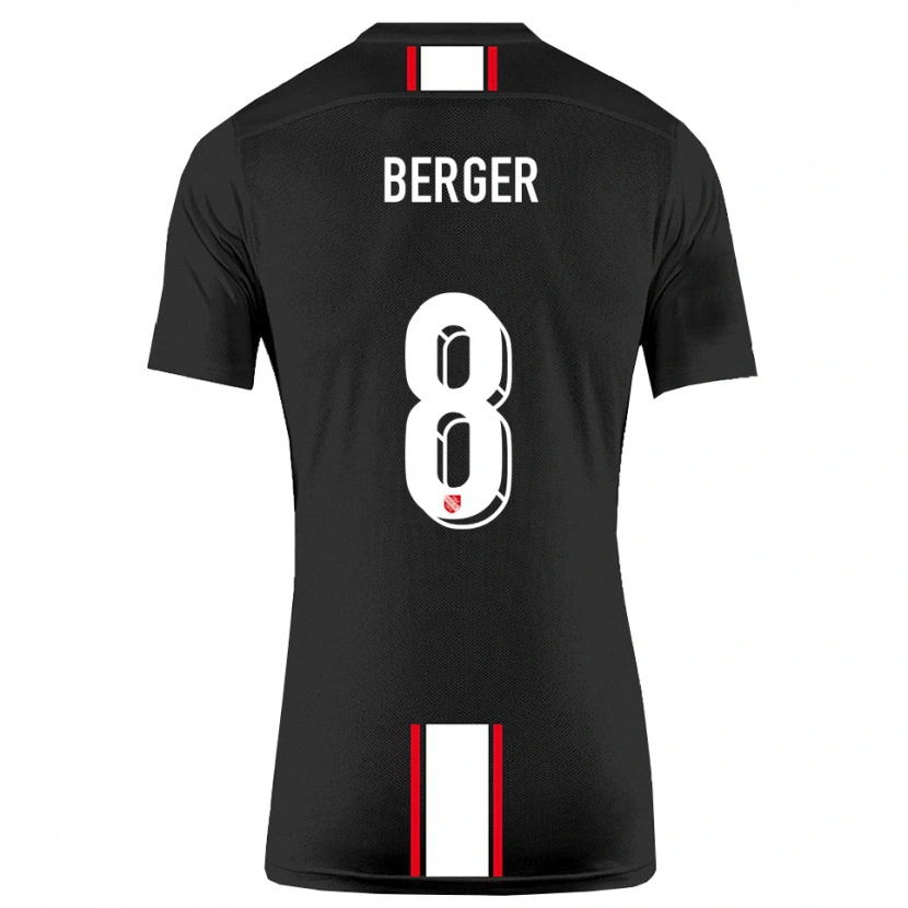 Danxen Hombre Camiseta Johann Berger #8 Negro Blanco 2ª Equipación 2025/26 La Camisa