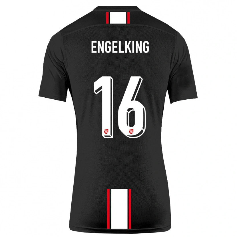 Danxen Hombre Camiseta Torben Engelking #16 Negro Blanco 2ª Equipación 2025/26 La Camisa