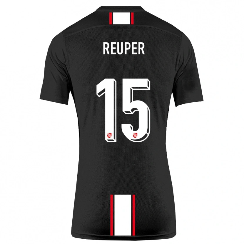 Danxen Hombre Camiseta Tim Reuper #15 Negro Blanco 2ª Equipación 2025/26 La Camisa