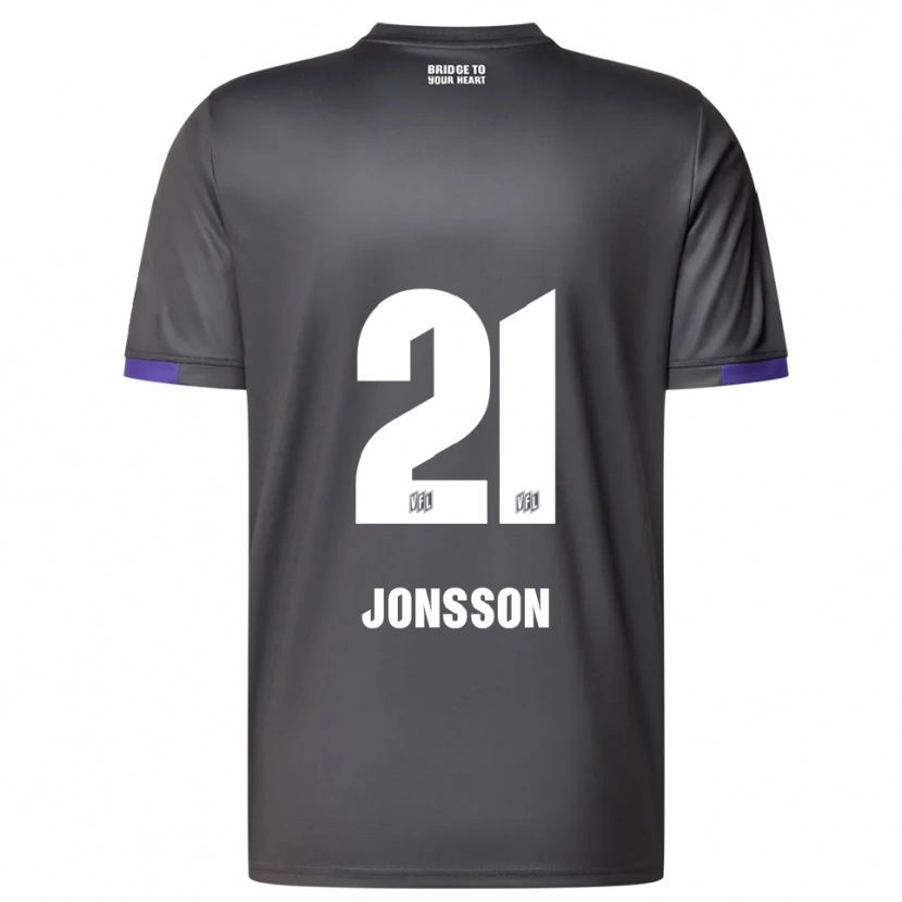 Danxen Hombre Camiseta Lukas Jonsson #21 Gris Púrpura 2ª Equipación 2025/26 La Camisa