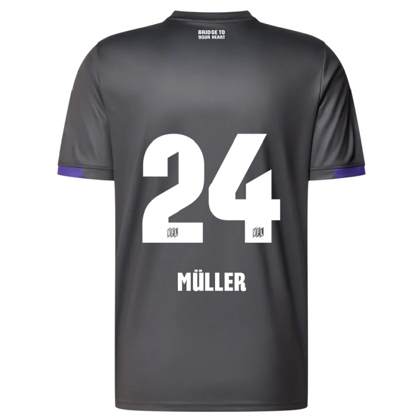 Danxen Hombre Camiseta Jannik Müller #24 Gris Púrpura 2ª Equipación 2025/26 La Camisa