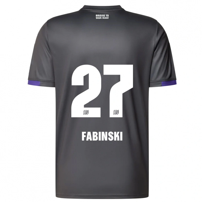 Danxen Hombre Camiseta Robin Fabinski #27 Gris Púrpura 2ª Equipación 2025/26 La Camisa