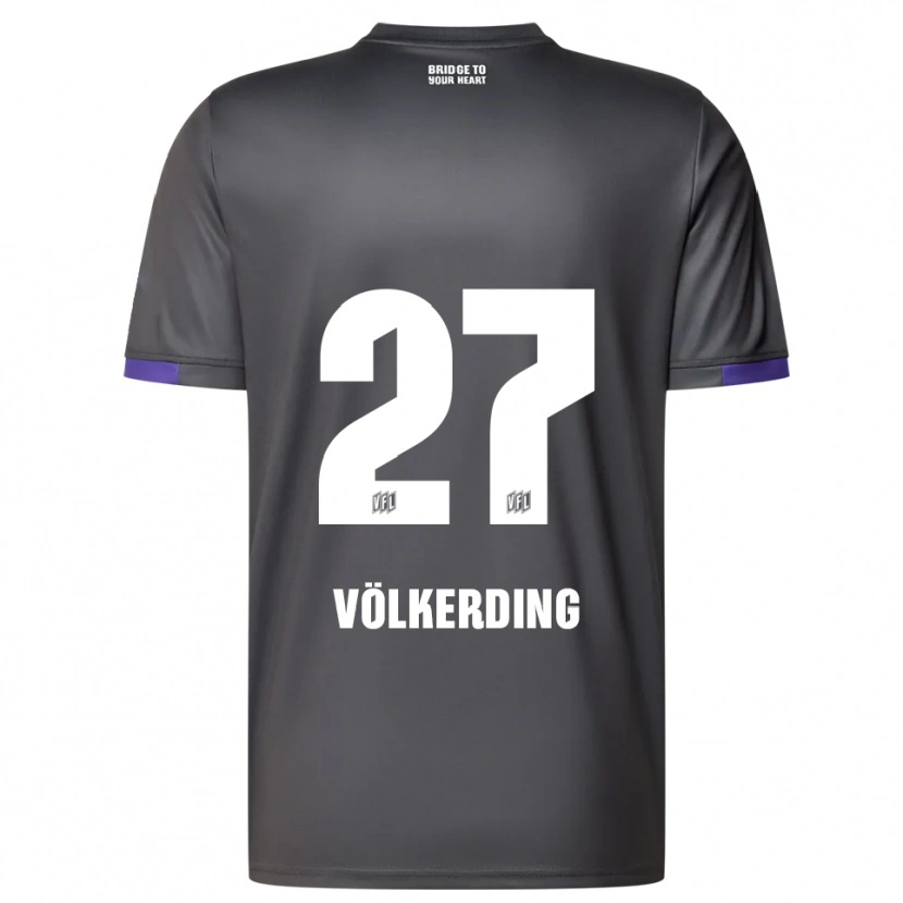 Danxen Hombre Camiseta Jakob Völkerding #27 Gris Púrpura 2ª Equipación 2025/26 La Camisa