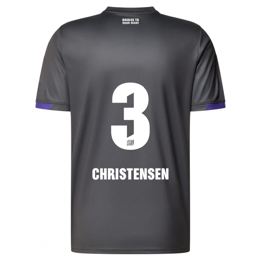 Danxen Hombre Camiseta Frederik Christensen #3 Gris Púrpura 2ª Equipación 2025/26 La Camisa