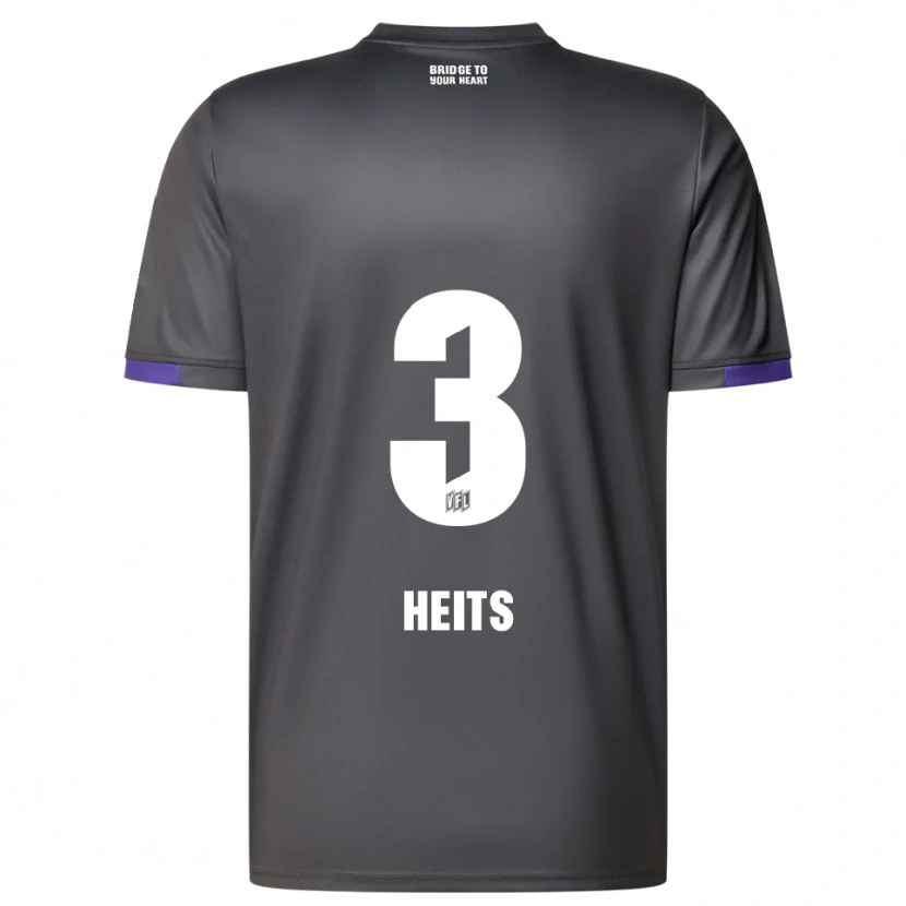 Danxen Hombre Camiseta Lasse Heits #3 Gris Púrpura 2ª Equipación 2025/26 La Camisa