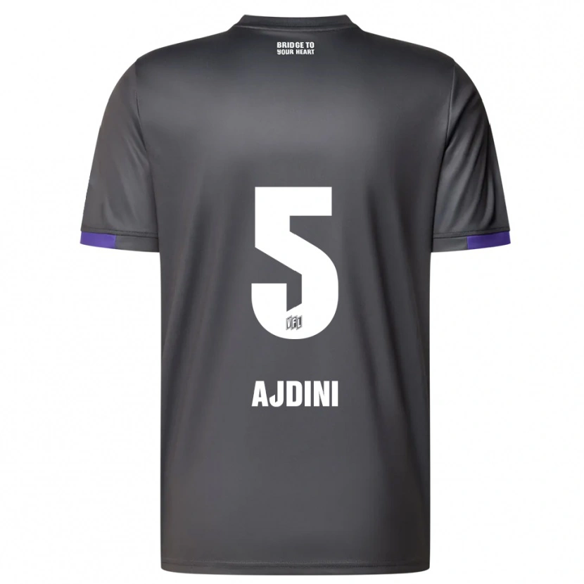 Danxen Hombre Camiseta Bashkim Ajdini #5 Gris Púrpura 2ª Equipación 2025/26 La Camisa