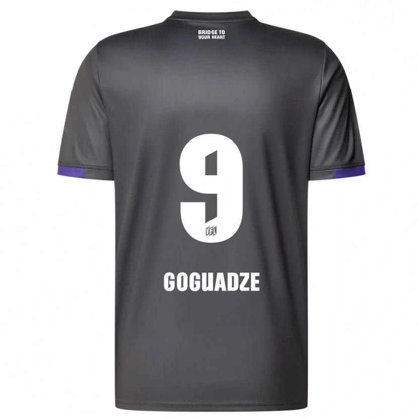 Danxen Hombre Camiseta Nikky Goguadze #9 Gris Púrpura 2ª Equipación 2025/26 La Camisa