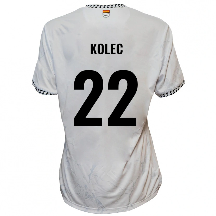 Danxen Hombre Camiseta Paul Kolec #22 Blanco Negro 2ª Equipación 2025/26 La Camisa
