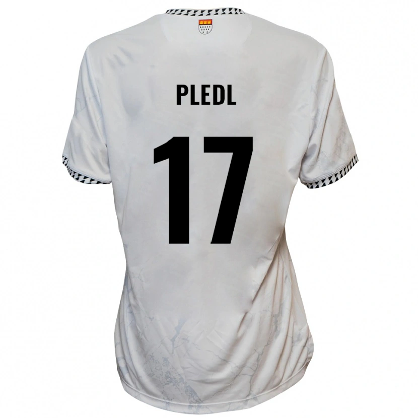 Danxen Hombre Camiseta Marco Pledl #17 Blanco Negro 2ª Equipación 2025/26 La Camisa