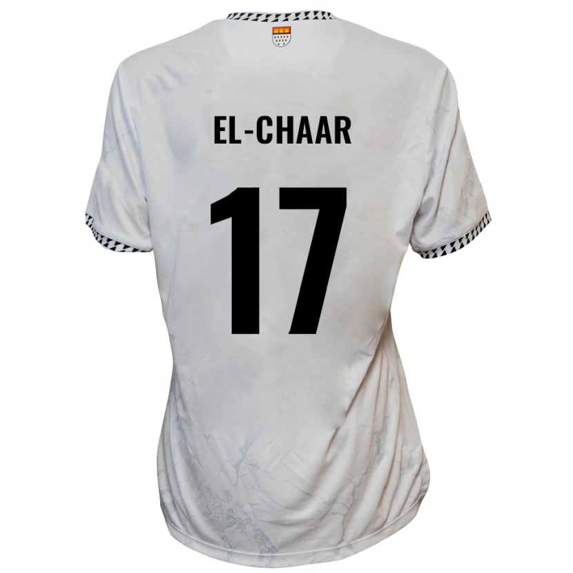 Danxen Hombre Camiseta Aboubaker El-Chaar #17 Blanco Negro 2ª Equipación 2025/26 La Camisa