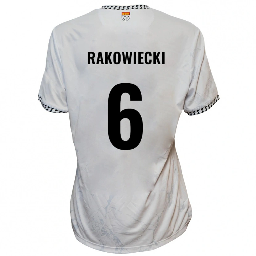Danxen Hombre Camiseta Keny Rakowiecki #6 Blanco Negro 2ª Equipación 2025/26 La Camisa