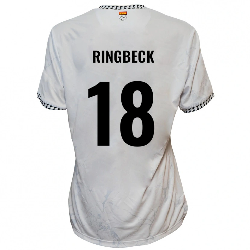 Danxen Hombre Camiseta Noah Ringbeck #18 Blanco Negro 2ª Equipación 2025/26 La Camisa