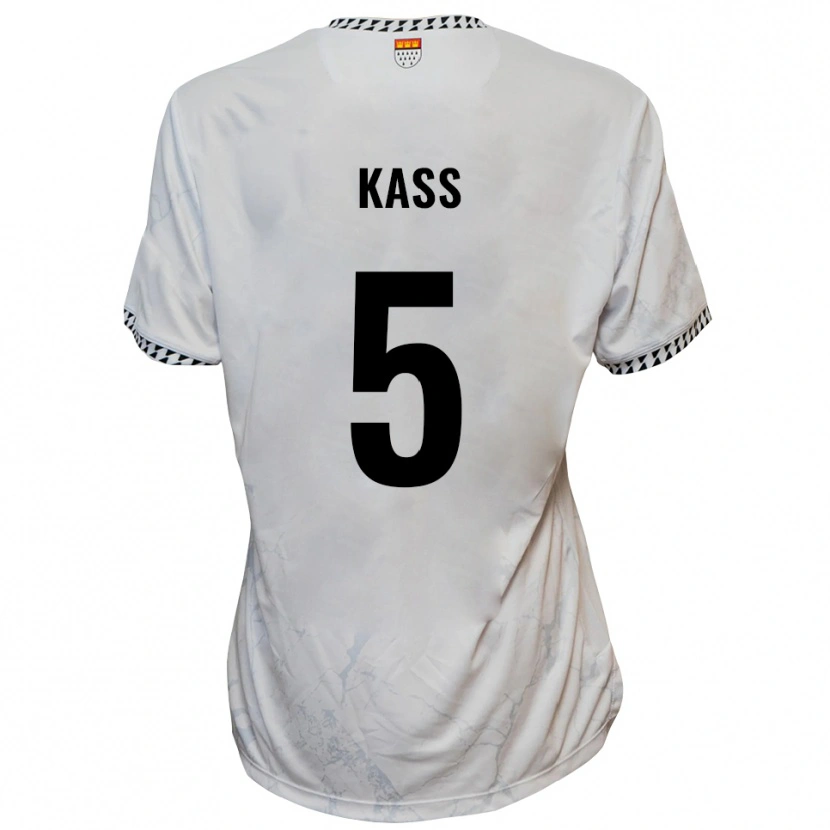 Danxen Hombre Camiseta Martin Kass #5 Blanco Negro 2ª Equipación 2025/26 La Camisa