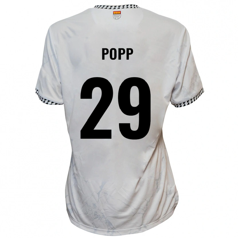 Danxen Hombre Camiseta Leander Popp #29 Blanco Negro 2ª Equipación 2025/26 La Camisa