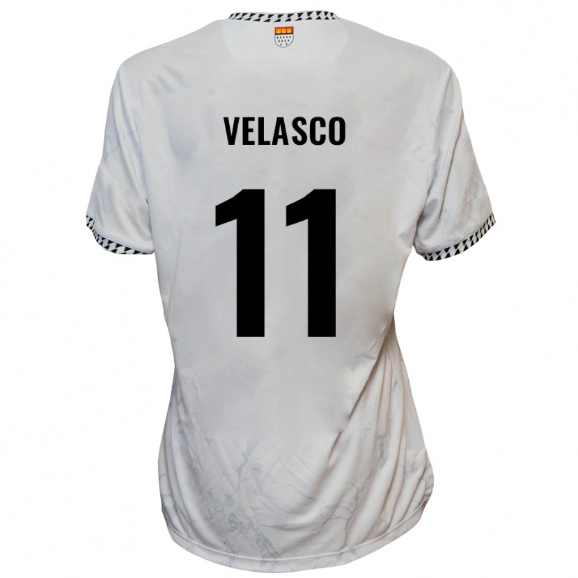 Danxen Hombre Camiseta Robin Velasco #11 Blanco Negro 2ª Equipación 2025/26 La Camisa