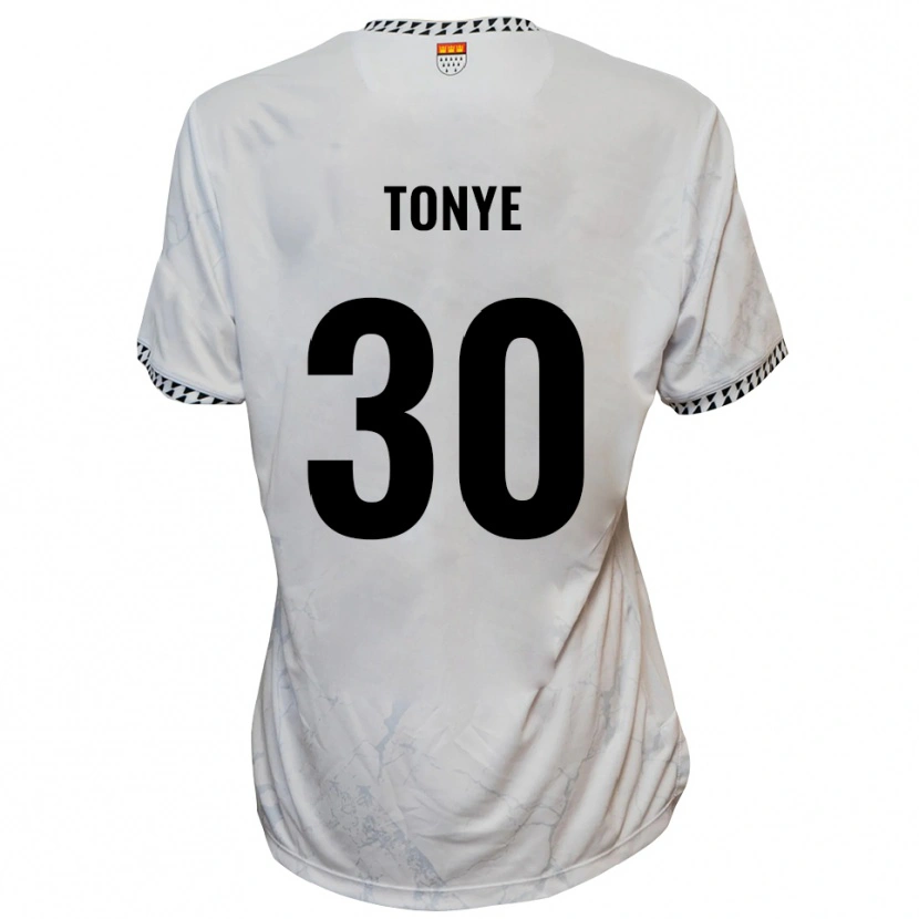 Danxen Hombre Camiseta Yannick Tonye #30 Blanco Negro 2ª Equipación 2025/26 La Camisa