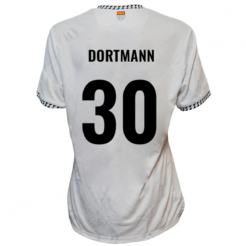 Danxen Hombre Camiseta Niklas Dortmann #30 Blanco Negro 2ª Equipación 2025/26 La Camisa