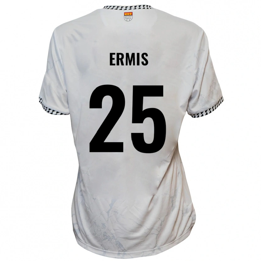 Danxen Hombre Camiseta Kiyan Ermis #25 Blanco Negro 2ª Equipación 2025/26 La Camisa