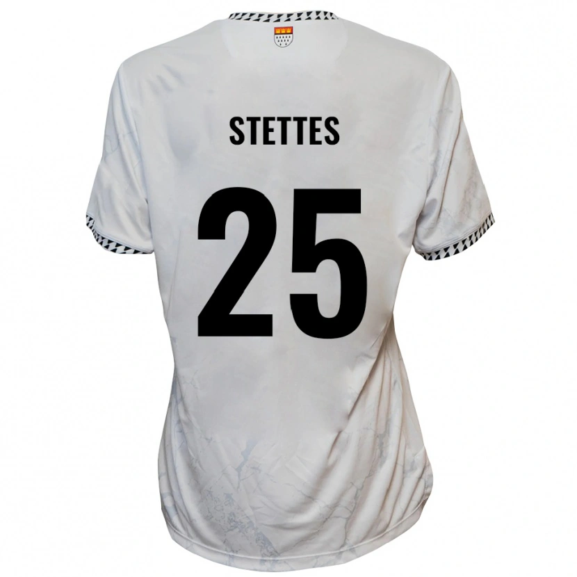 Danxen Hombre Camiseta Severin Stettes #25 Blanco Negro 2ª Equipación 2025/26 La Camisa