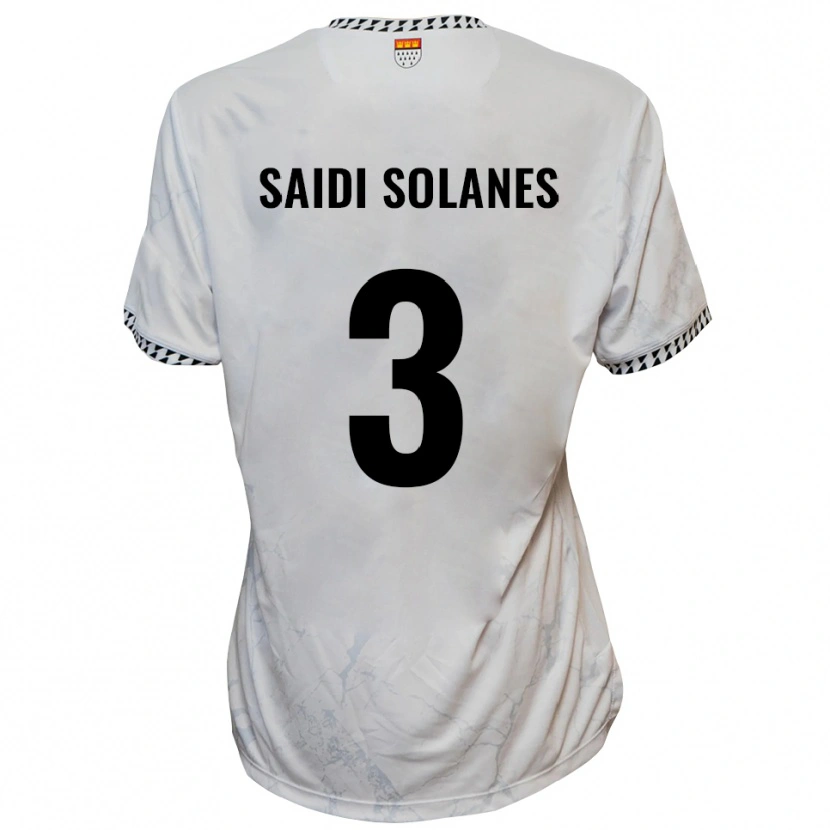 Danxen Hombre Camiseta Maruan Saidi Solanes #3 Blanco Negro 2ª Equipación 2025/26 La Camisa