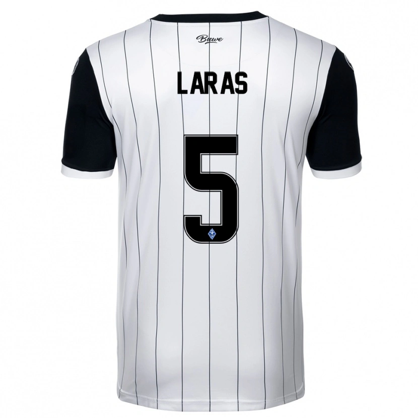 Danxen Hombre Camiseta Noah Laras #5 Blanco Negro 2ª Equipación 2025/26 La Camisa