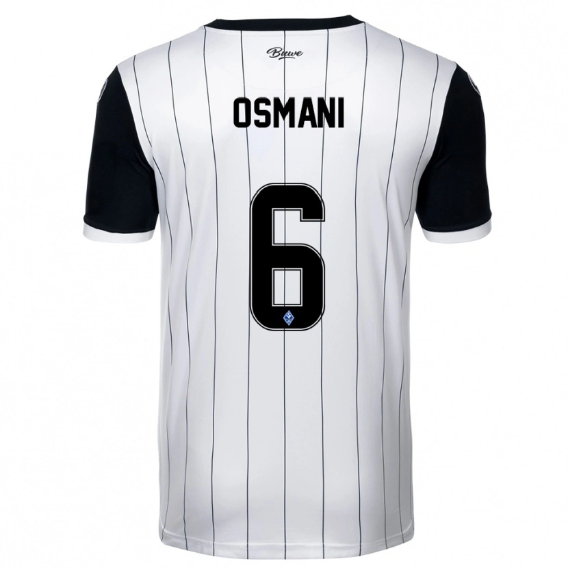 Danxen Hombre Camiseta Samir Osmani #6 Blanco Negro 2ª Equipación 2025/26 La Camisa