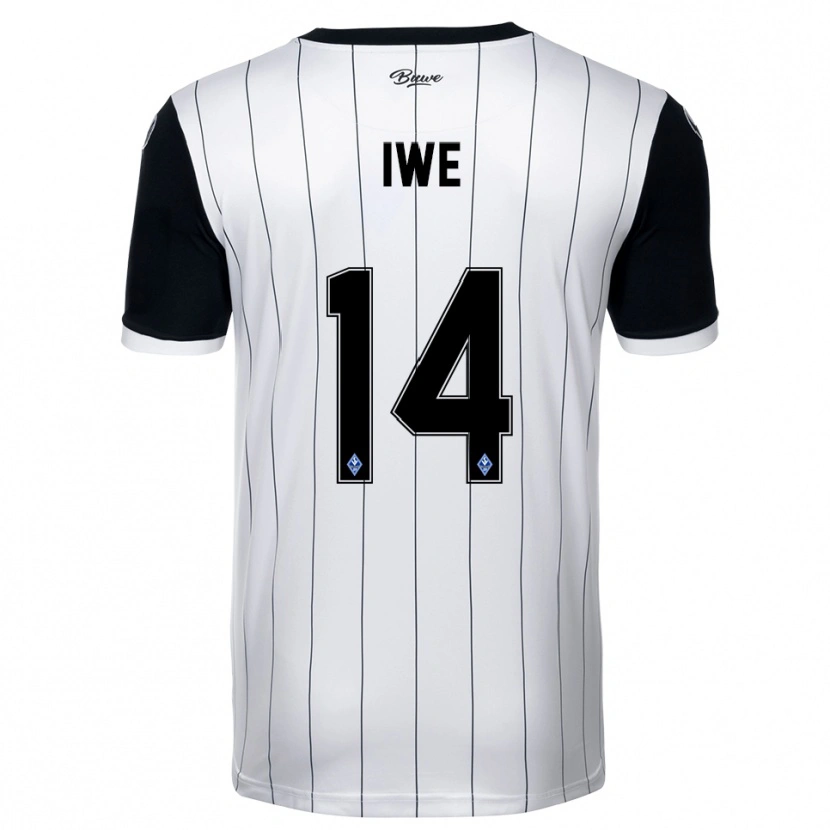 Danxen Hombre Camiseta Emmanuel Iwe #14 Blanco Negro 2ª Equipación 2025/26 La Camisa