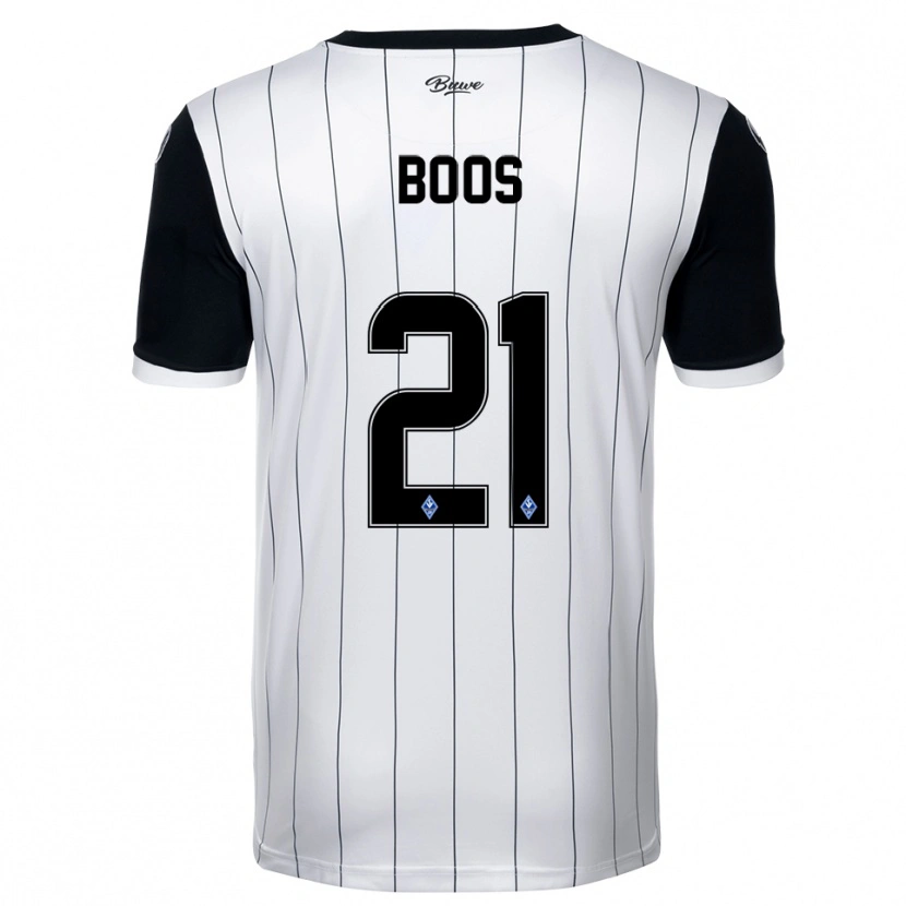 Danxen Hombre Camiseta Noah Boos #21 Blanco Negro 2ª Equipación 2025/26 La Camisa