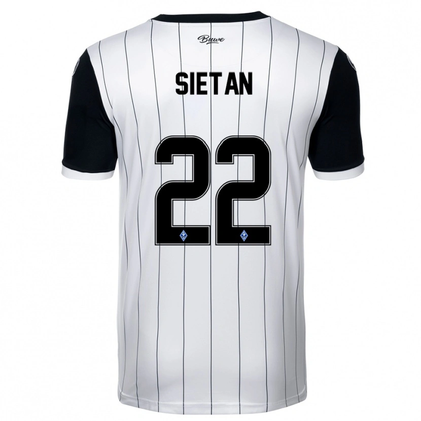 Danxen Hombre Camiseta Janne Sietan #22 Blanco Negro 2ª Equipación 2025/26 La Camisa