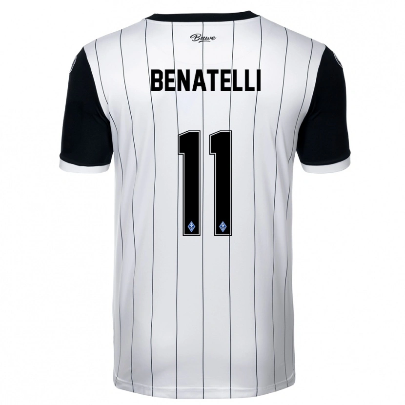 Danxen Hombre Camiseta Rico Benatelli #11 Blanco Negro 2ª Equipación 2025/26 La Camisa