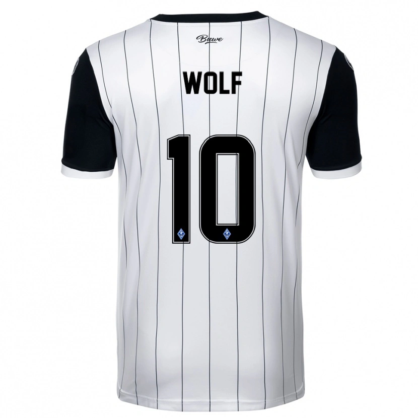 Danxen Hombre Camiseta Elias Wolf #10 Blanco Negro 2ª Equipación 2025/26 La Camisa