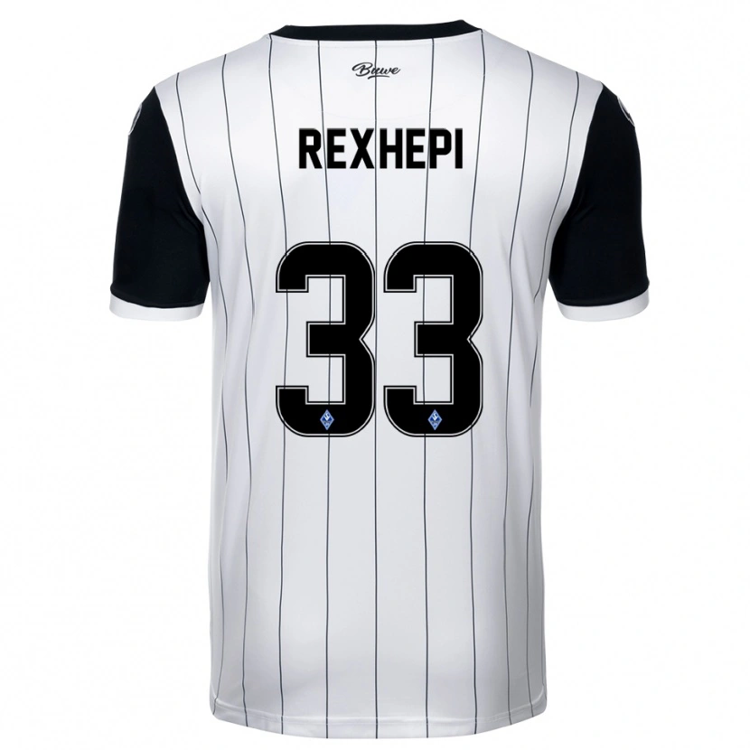 Danxen Hombre Camiseta Arlind Rexhepi #33 Blanco Negro 2ª Equipación 2025/26 La Camisa