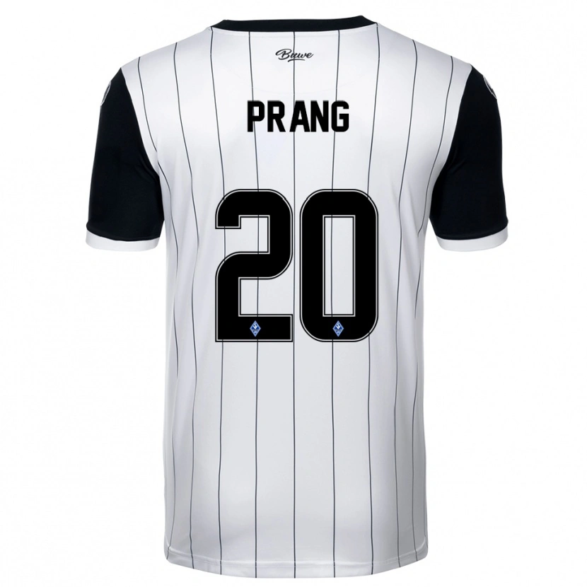 Danxen Hombre Camiseta Ebbe Prang #20 Blanco Negro 2ª Equipación 2025/26 La Camisa