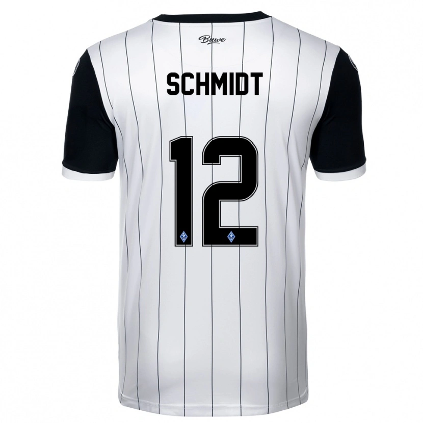 Danxen Hombre Camiseta Niclas Schmidt #12 Blanco Negro 2ª Equipación 2025/26 La Camisa