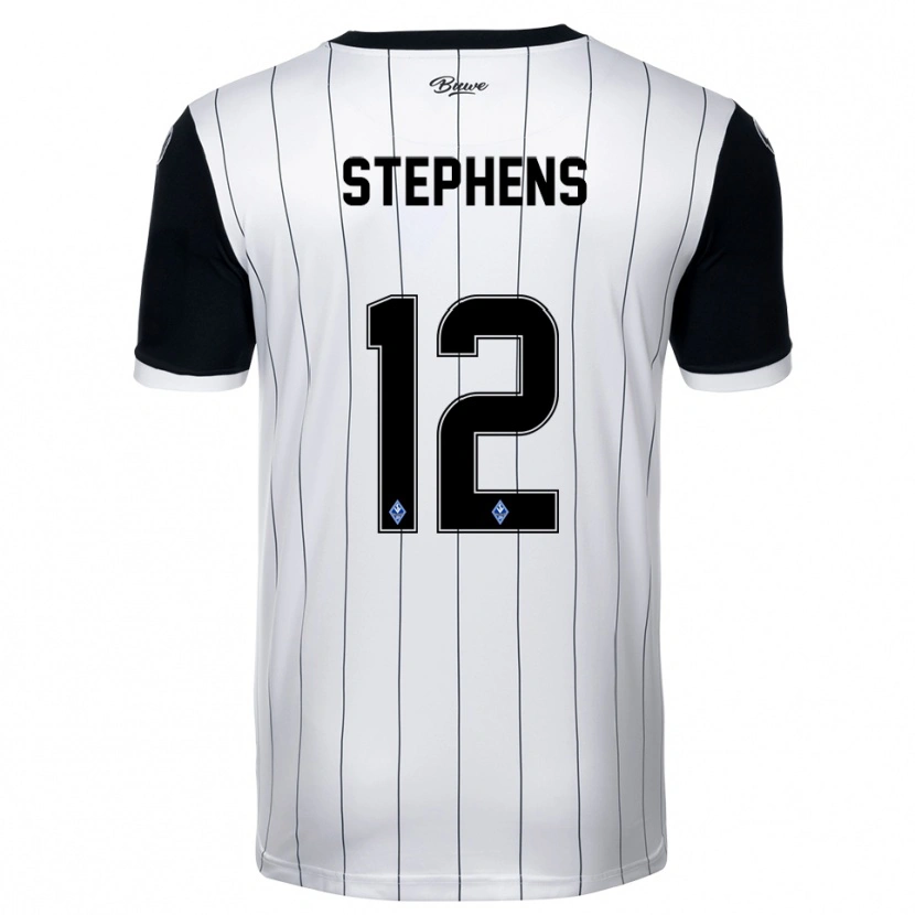 Danxen Hombre Camiseta Kaden Stephens #12 Blanco Negro 2ª Equipación 2025/26 La Camisa