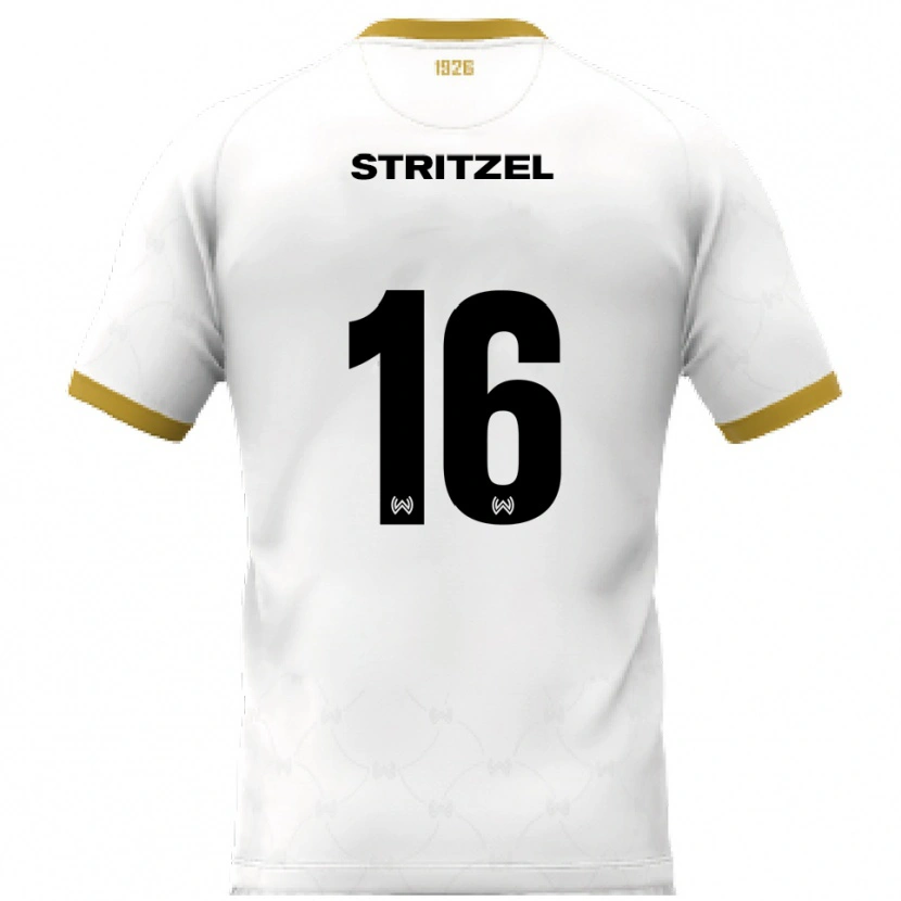 Danxen Hombre Camiseta Florian Stritzel #16 Blanco Dorado 2ª Equipación 2025/26 La Camisa