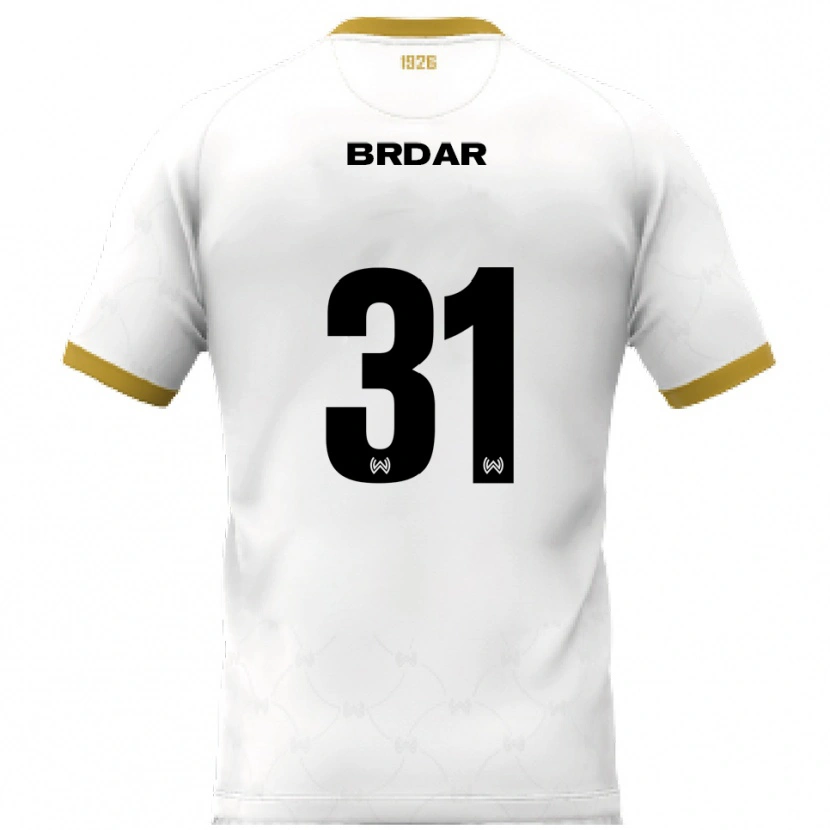 Danxen Hombre Camiseta Noah Brdar #31 Blanco Dorado 2ª Equipación 2025/26 La Camisa