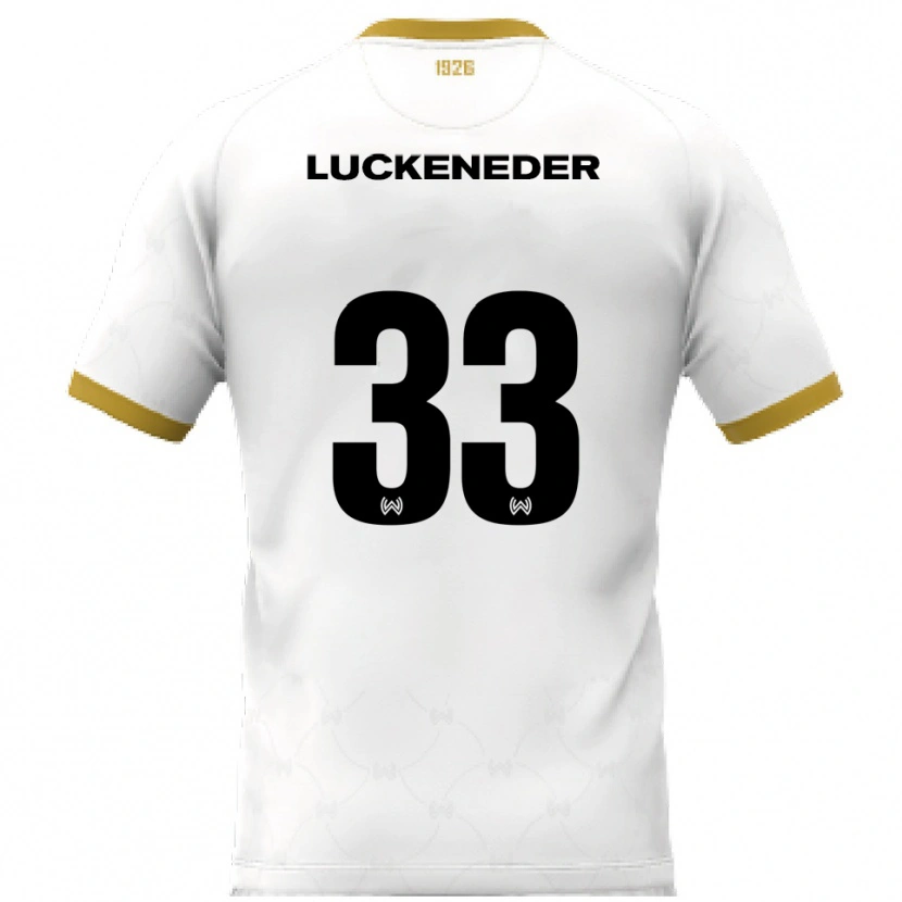 Danxen Hombre Camiseta Felix Luckeneder #33 Blanco Dorado 2ª Equipación 2025/26 La Camisa