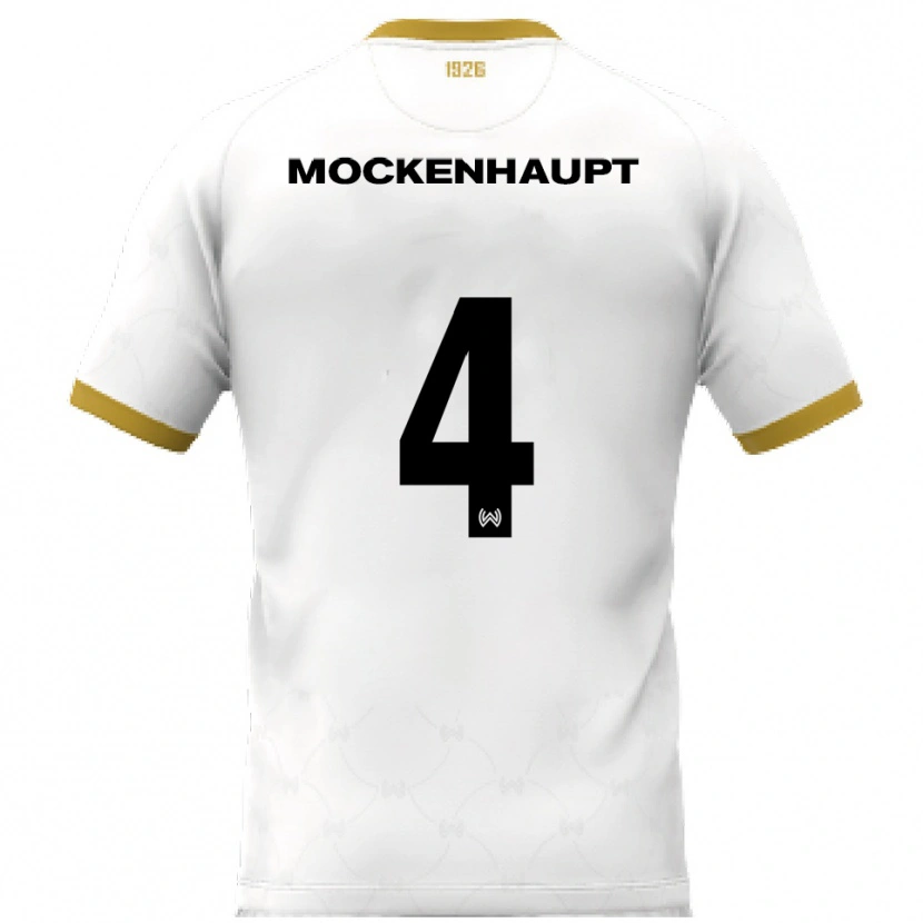 Danxen Hombre Camiseta Sascha Mockenhaupt #4 Blanco Dorado 2ª Equipación 2025/26 La Camisa