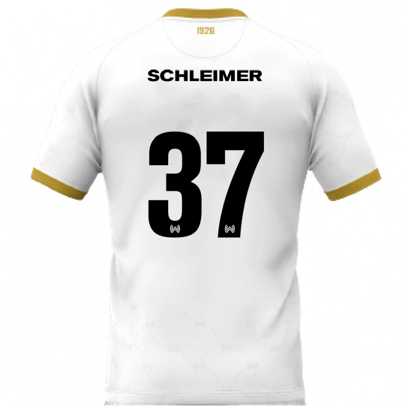 Danxen Hombre Camiseta Lukas Schleimer #37 Blanco Dorado 2ª Equipación 2025/26 La Camisa