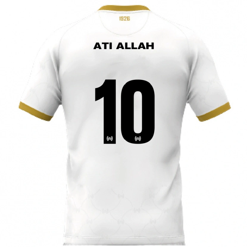 Danxen Hombre Camiseta Ibrahim Ati Allah #10 Blanco Dorado 2ª Equipación 2025/26 La Camisa