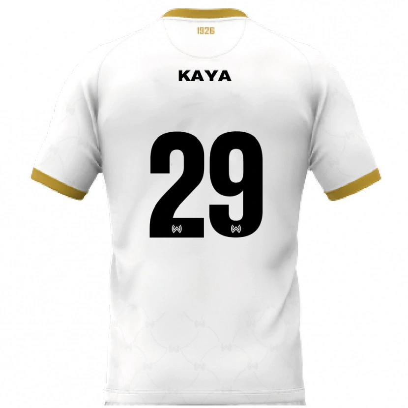 Danxen Hombre Camiseta Fatih Kaya #29 Blanco Dorado 2ª Equipación 2025/26 La Camisa