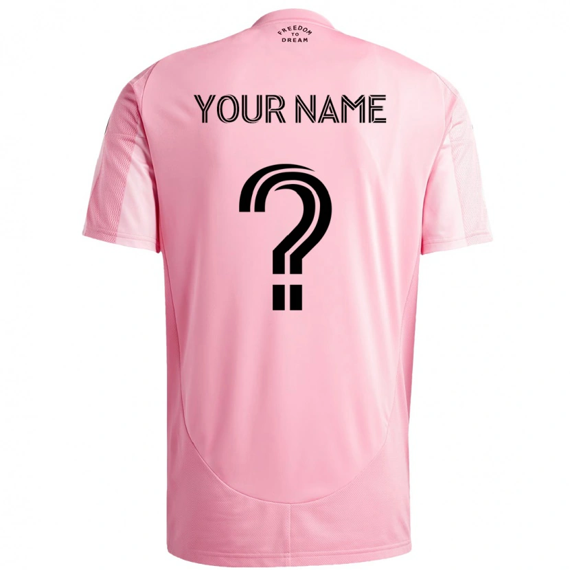 Danxen Niño Camiseta Su Nombre #0 Negro Rosa 1ª Equipación 2025/26 La Camisa