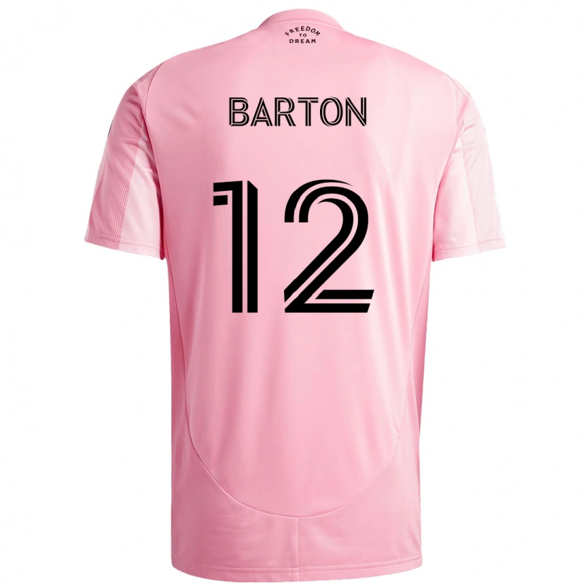 Danxen Niño Camiseta Tye Barton #12 Negro Rosa 1ª Equipación 2025/26 La Camisa